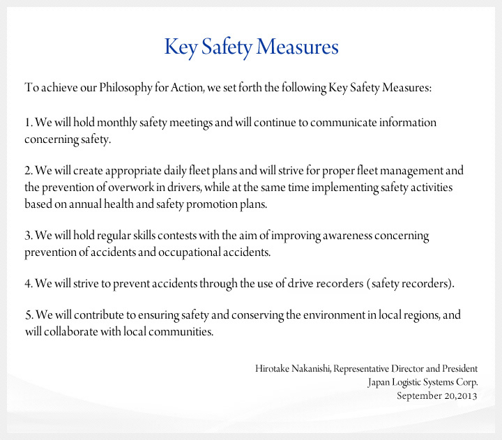 Key Safety Measures