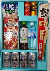 2019年6月にお贈りした3,000円相当の商品(アサヒビールグループ商品、日清製粉グループ商品、フジッコ商品詰合せ)
